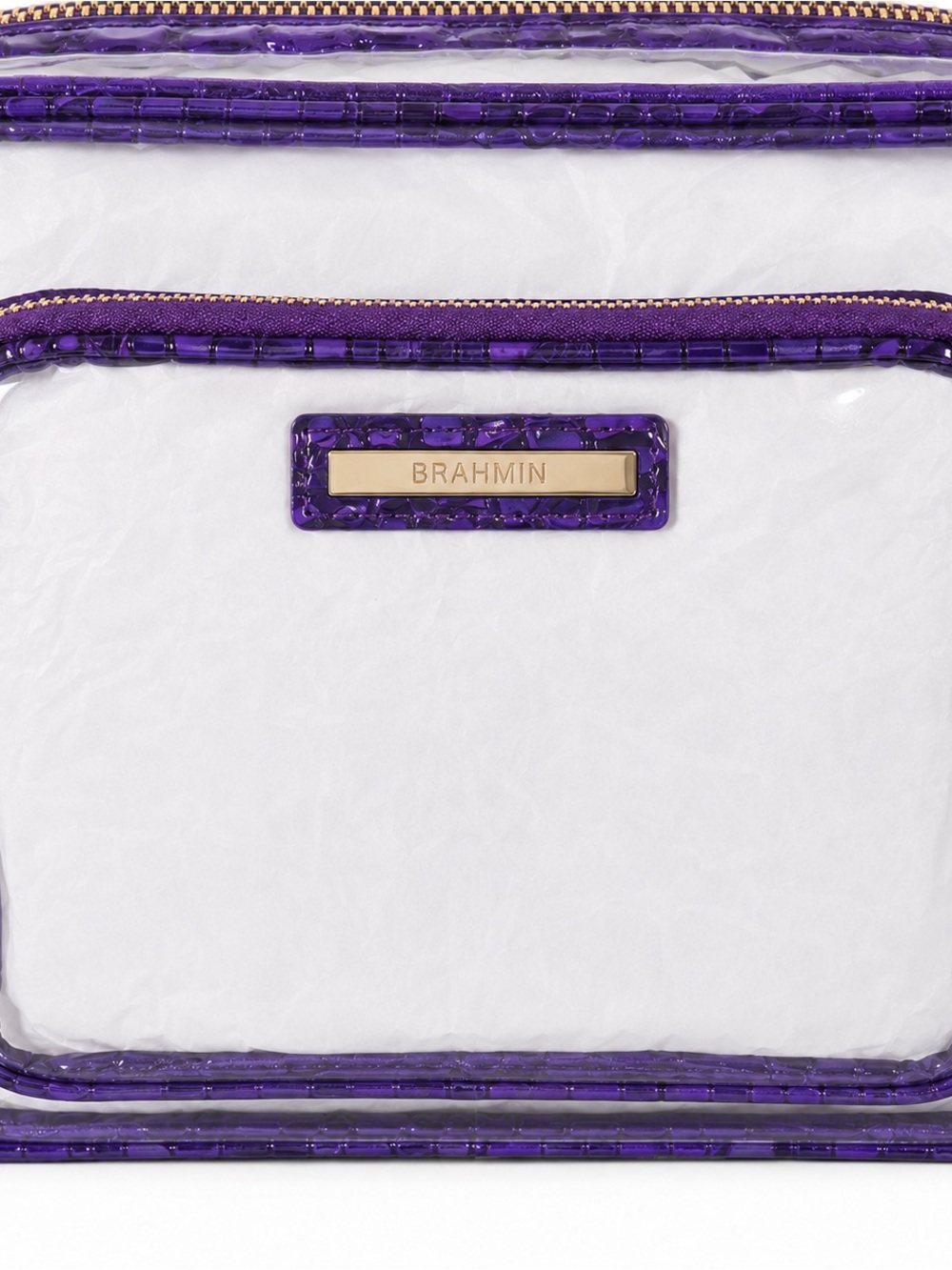 Brahmin Shea Royal Purple Seagate Clear Stadium Crossbody Bag New
